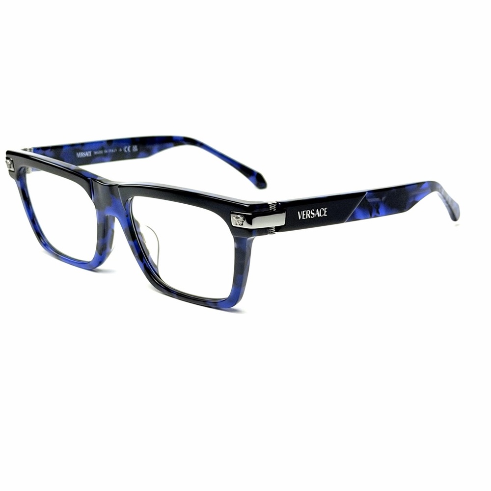 Versace Mod. 3354 F 5460 Black and Blue Patterned Eyeglasses 3354F